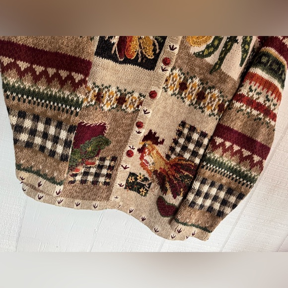 Annex size 22-24w (3x) Stunning vintage Cozy Autumn Harvest Cardigan - Picture 3 of 10